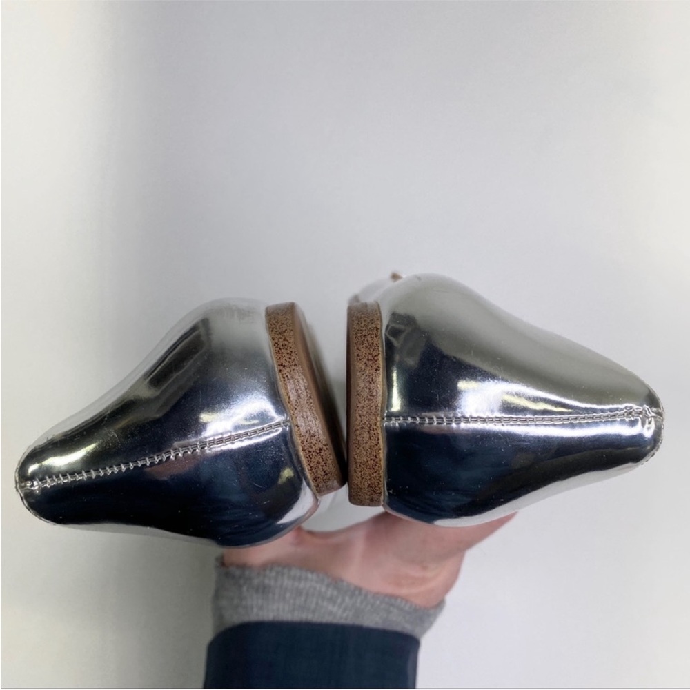 J. Crew Factory Amelia Silver Metallic Point Flats Size 7 - Picture 4 of 6
